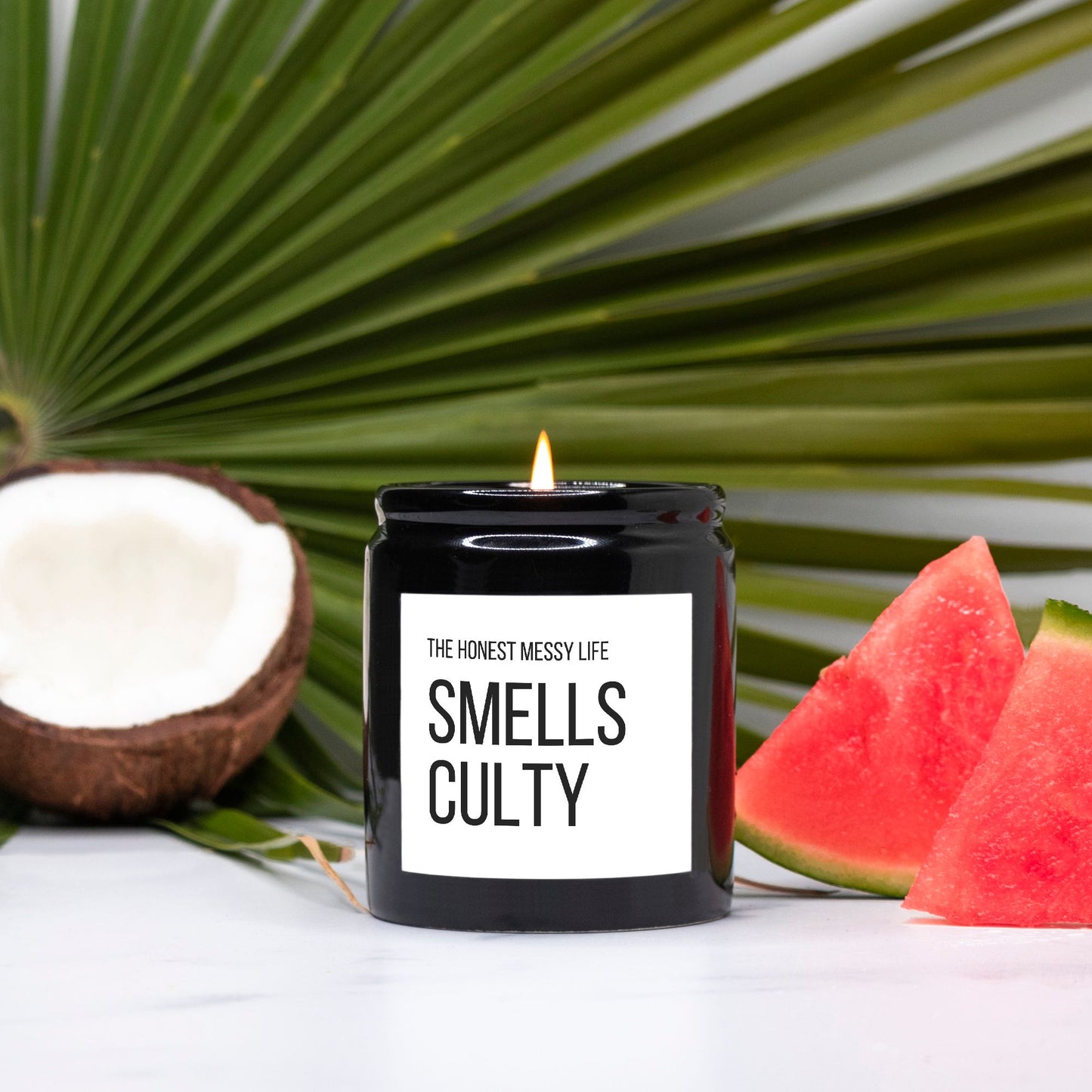 Smells Culty Candle Ceramic 8oz (Black)