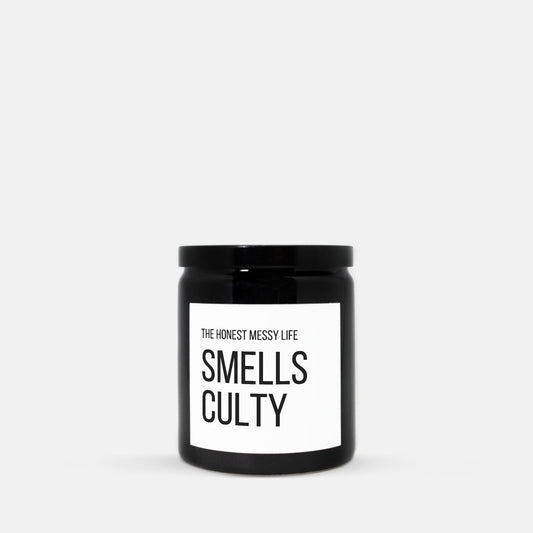 Smells Culty Candle Ceramic 8oz (Black)