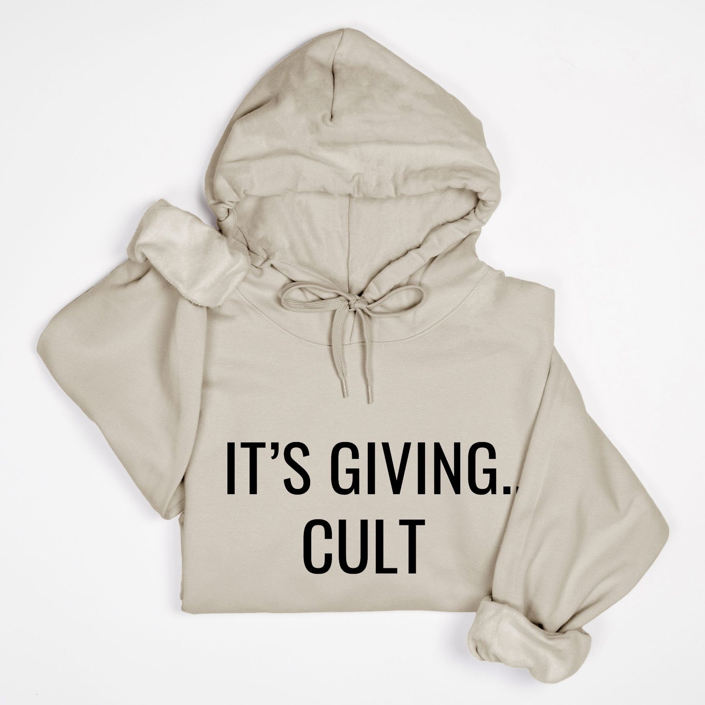 It's giving...cult hoodie